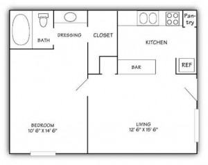 Woodwinds One Bedroom Floor Plan