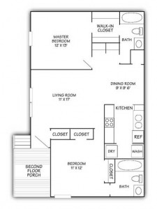 Woodwinds Two Bedroom Floor Plan